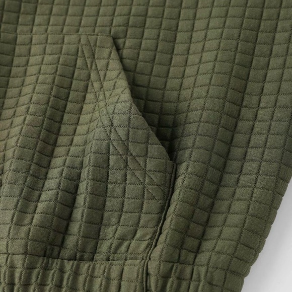 😎 Army Green Quilted Hoodie - Picture 8 of 14